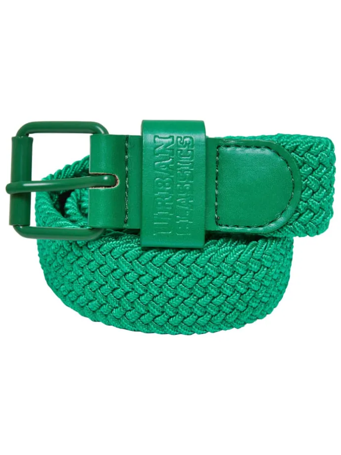 Urban Classics Unisex Elastic Belt Set Kids in black/bodegagreen