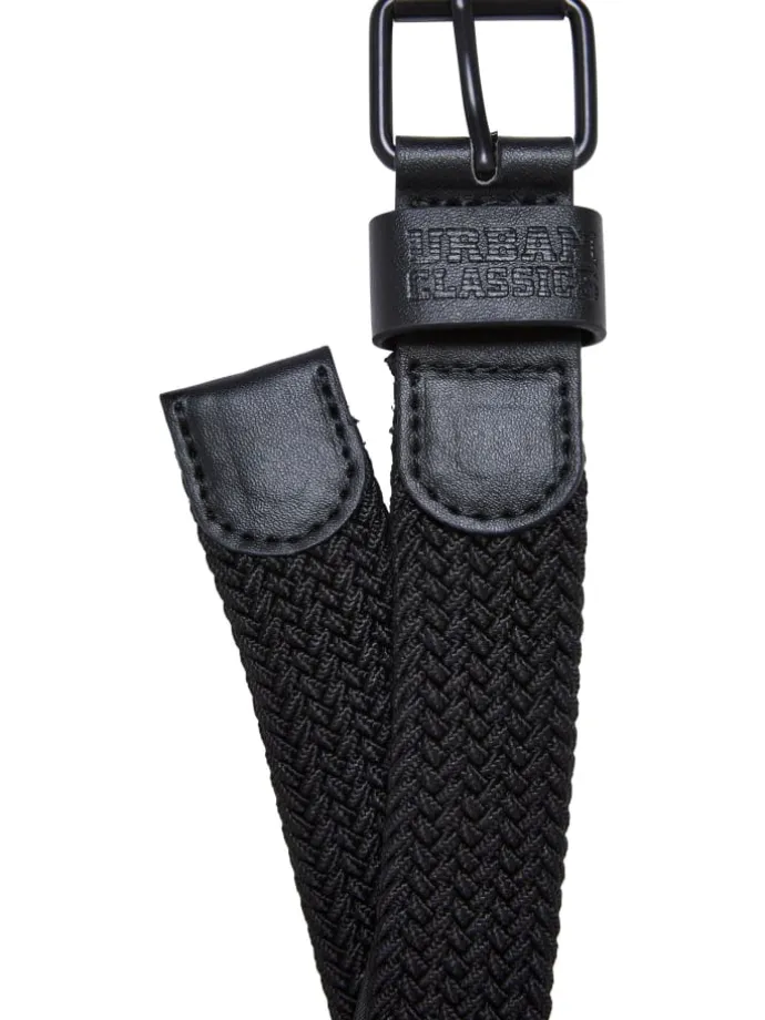 Urban Classics Unisex Elastic Belt Set Kids in black/bodegagreen