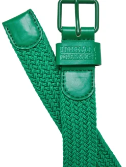Urban Classics Unisex Elastic Belt Set Kids in black/bodegagreen