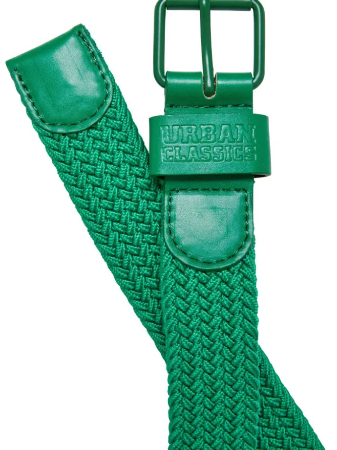 Urban Classics Unisex Elastic Belt Set Kids in black/bodegagreen