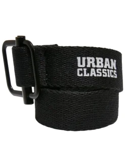 Urban Classics Unisex Industrial Canvas Belt Kids 2-Pack in black/green