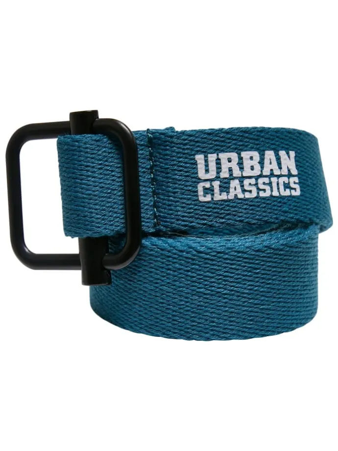 Urban Classics Unisex Industrial Canvas Belt Kids 2-Pack in black/green