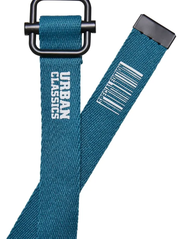 Urban Classics Unisex Industrial Canvas Belt Kids 2-Pack in black/green