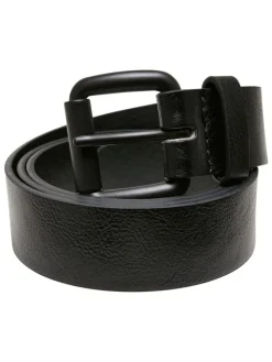 Urban Classics Unisex Synthetic Leather Thorn Buckle Casual Belt in black
