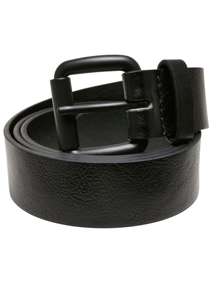 Urban Classics Unisex Synthetic Leather Thorn Buckle Casual Belt in black