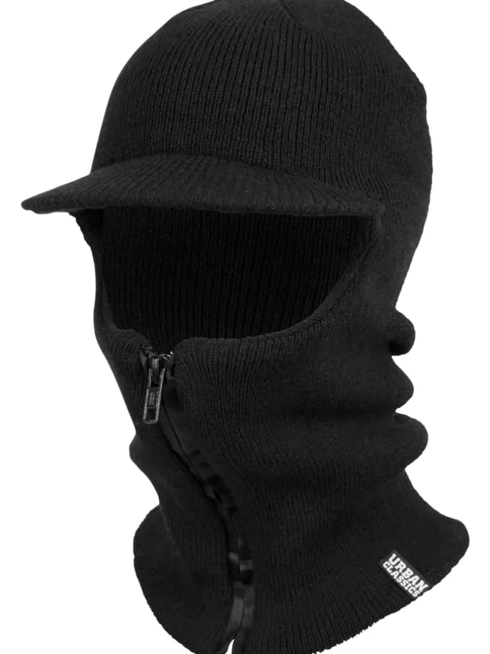 Urban Classics Unisex Zipped Balaclava Visor in black