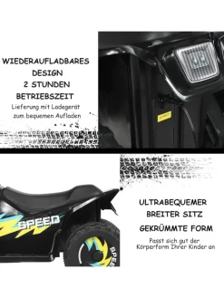6V Elektro Quad ab 3 Jahren in Schwarz