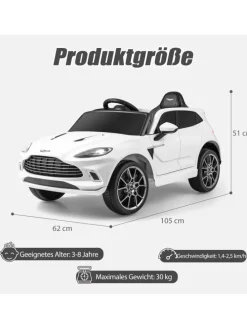 12V Elektroauto Aston Martin DBX in Weiß