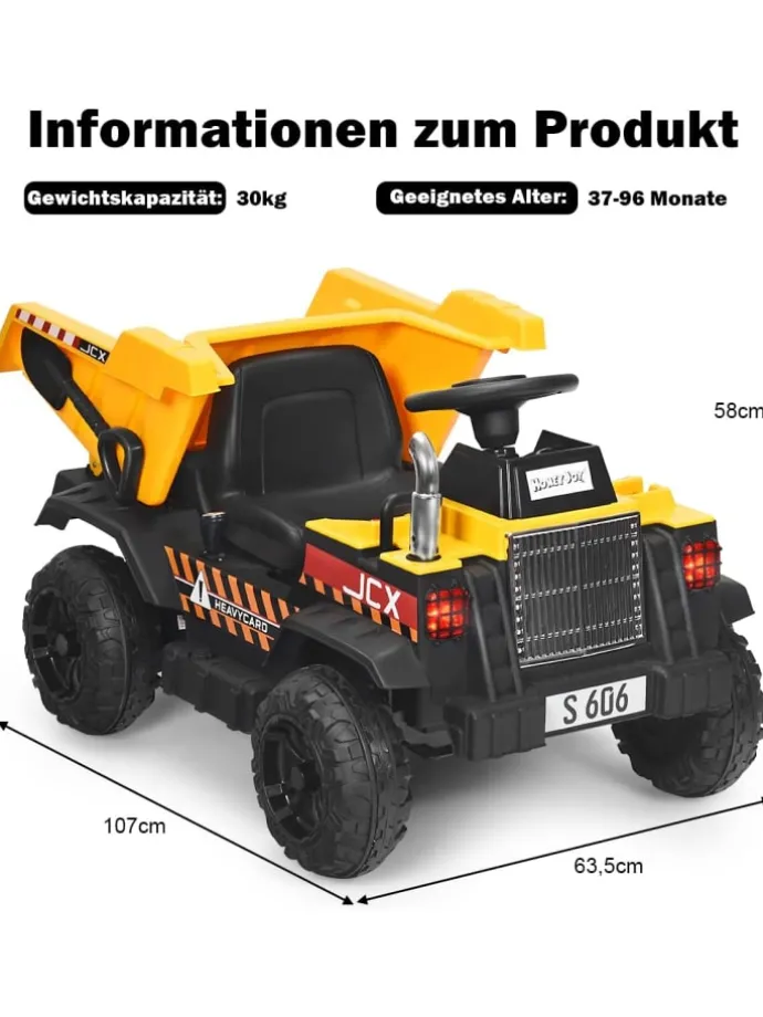 12V Traktor von 3-8 Jahren in Gelb