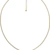 Vergold. Halskette mit Edelstein - (L)50 cm