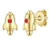 Vergold. Ohrstecker mit Edelsteinen