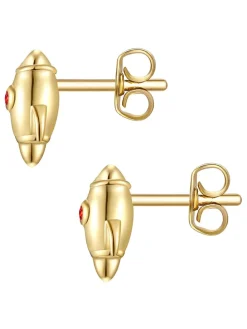 Vergold. Ohrstecker mit Edelsteinen