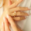 Vergold. Ring mit Perlen