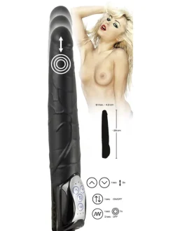 Vibrator Black Push Thrusting Vibrator in schwarz