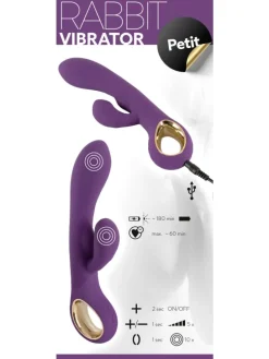 Vibrator mit Klitorisreizer Rabbit Vibrator Petit in lila