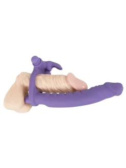 Vibrator mit Penisring Double Delight in lila