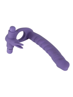 Vibrator mit Penisring Double Delight in lila