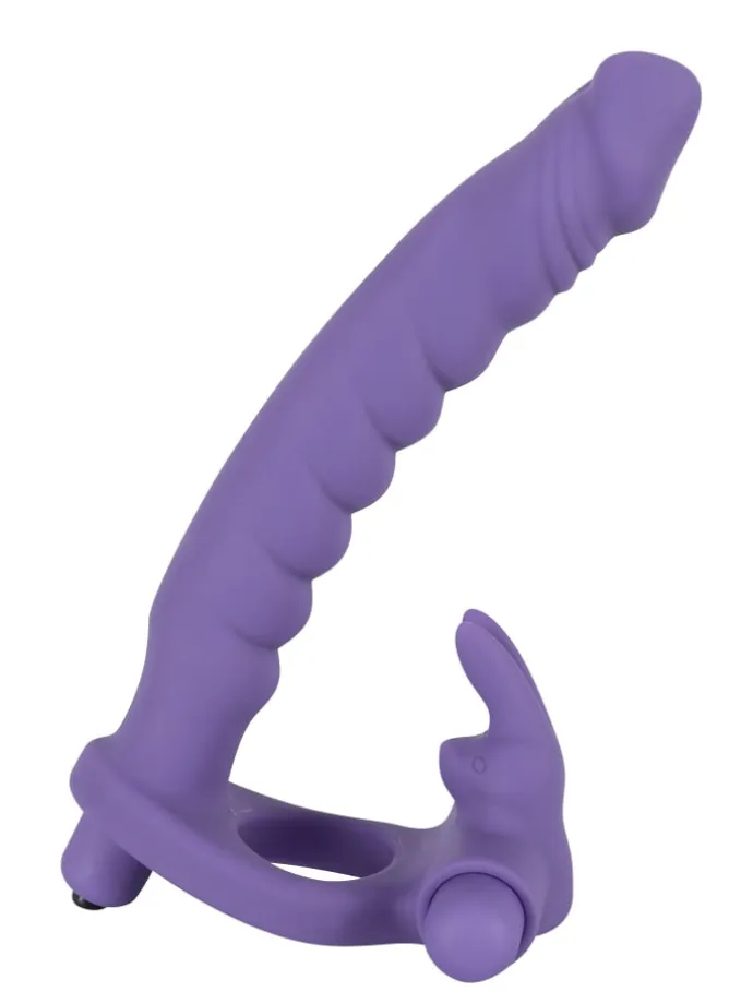 Vibrator mit Penisring Double Delight in lila