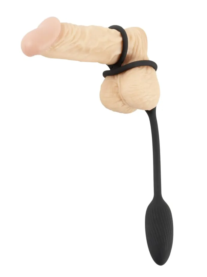 Vibro-Analplug Rings with a RC B-Plug in schwarz