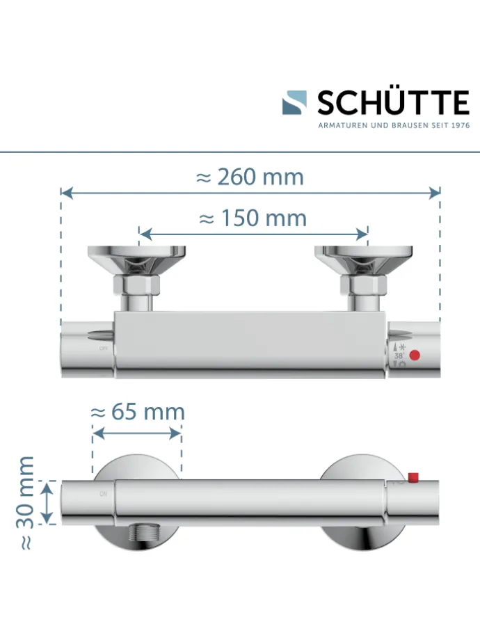 VICO Thermostat Duscharmatur, Chrom