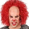 Vintage Killerclown Glatze mit rotem Haar in Rot