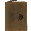 Vintage Münzbörse Leder 7 cm in brown