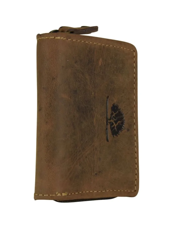 Vintage Münzbörse Leder 7 cm in brown