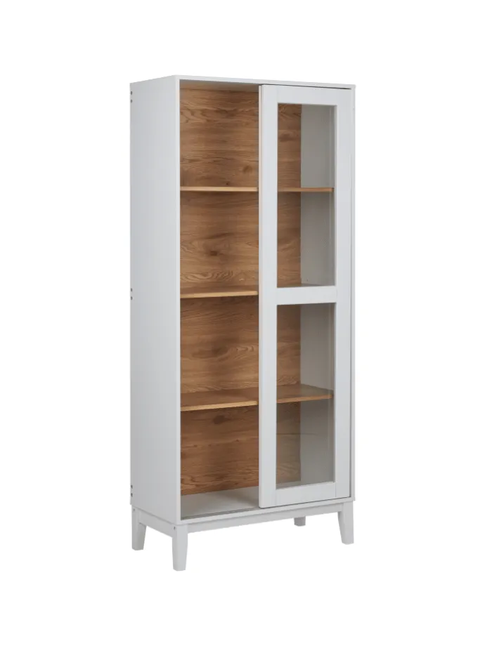 Vitrine RUMSON in Weiß - (W) 80 x (H) 183 x (L) 40 cm