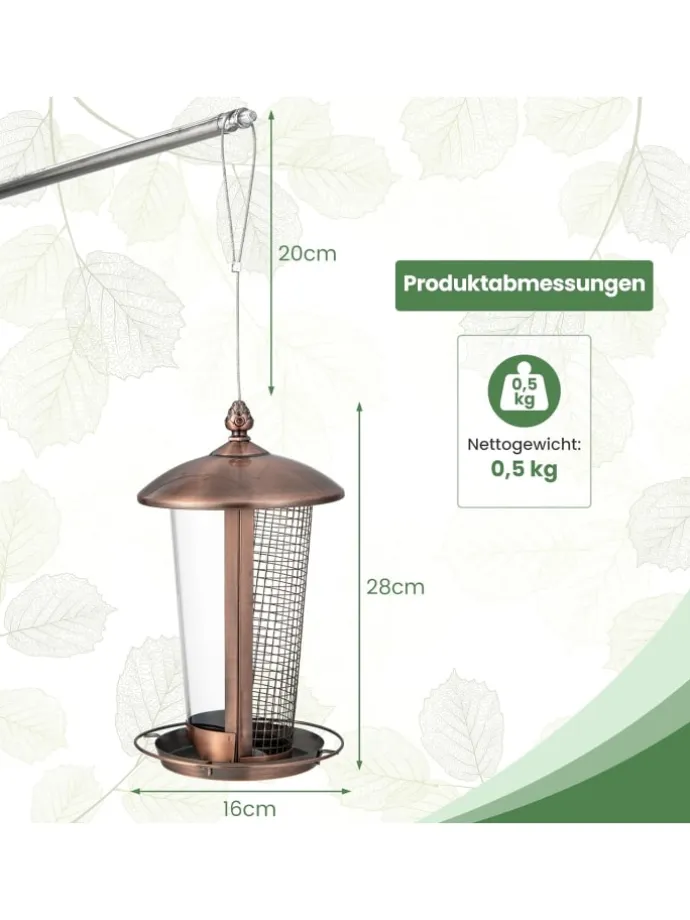 Vogelfutterhaus 2in1 in Bronze