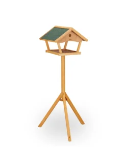 Vogelfutterhaus in Natur/ Grün - (B)66 x (H)137 x (T)59 cm