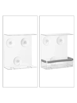 Vogelfutterhaus in Transparent - (B)15 x (H)16,5 x (T)7,5 cm