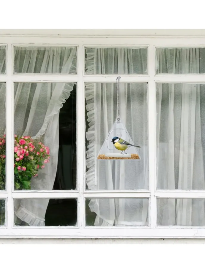 Vogelfutterhaus in Transparent - (B)12,5 x (H)13 x (T)7,5 cm