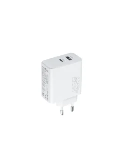 45W Schnell-Ladegerät PD QC 1x USB-C 1x USB weiß