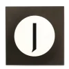Wandhaken "I" in Schwarz - (B)9 x (H)14 cm