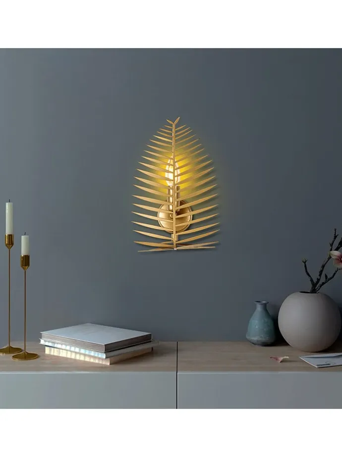 Wandleuchte "Leaf" in Gold - (B)20 x (H)30 cm