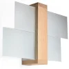Wandleuchte "LEDA" in Natural Holz und Glas moderne lampe 1xE27 LED NICE LAMPS