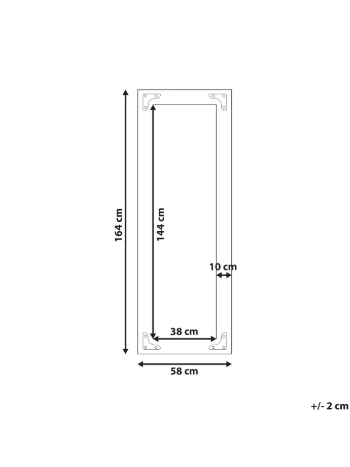 Wandspiegel BLOSVILLE in Braun - (W) 58 x (H) 164 x (L) 5 cm