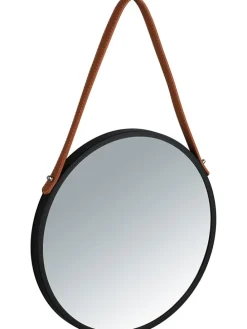 Wandspiegel "Borrone" in Schwarz - Ø 30 cm