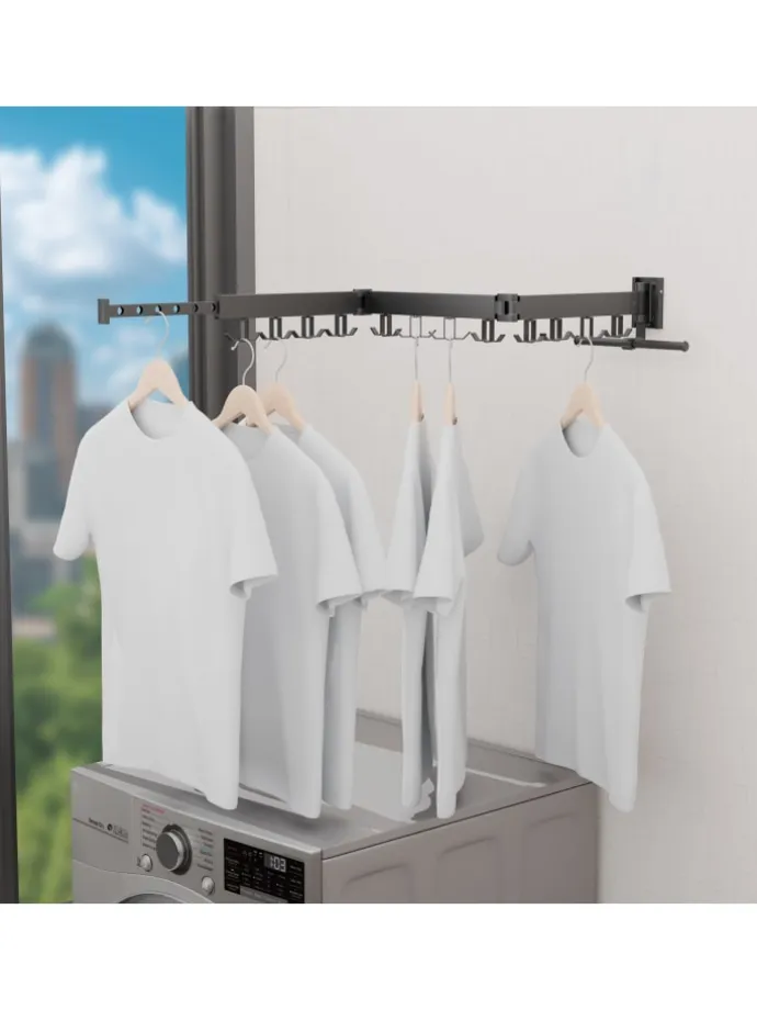 Wand-Wäscheständer in Schwarz