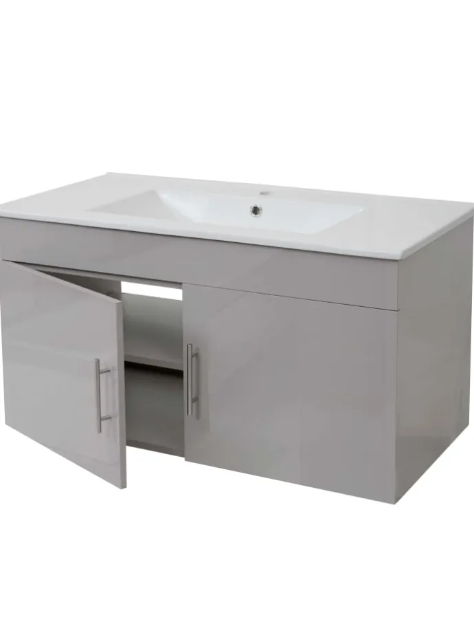 Waschbecken mit Unterschrank D16, Grau