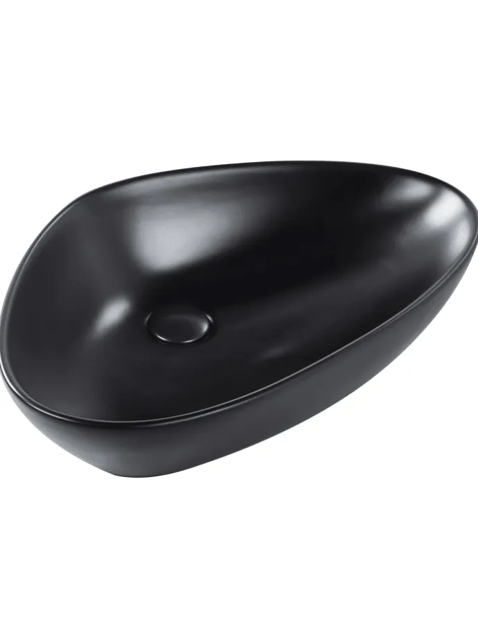 Waschbecken TIRIG in Schwarz - (W) 60 x (H) 14 x (L) 39 cm