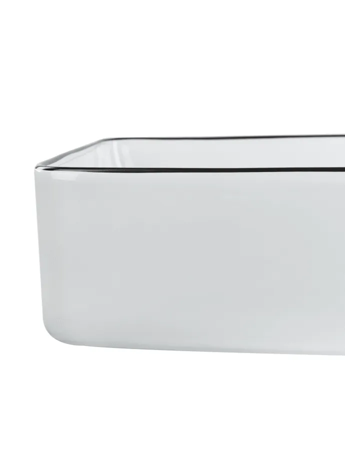 Waschbecken XERT in Weiß/Schwarz - (W) 61 x (H) 11 x (L) 35 cm