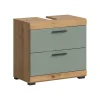 Waschbeckenunterschrank in Artisan Eiche/Salbei - (B) 60 x (H) 56 x (T) 37