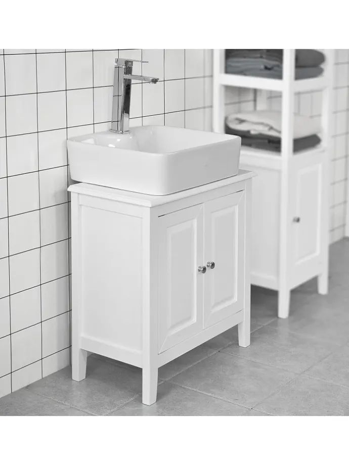 Waschbeckenunterschrank in Weiß - (B)60 x (H)62 x (T)30cm