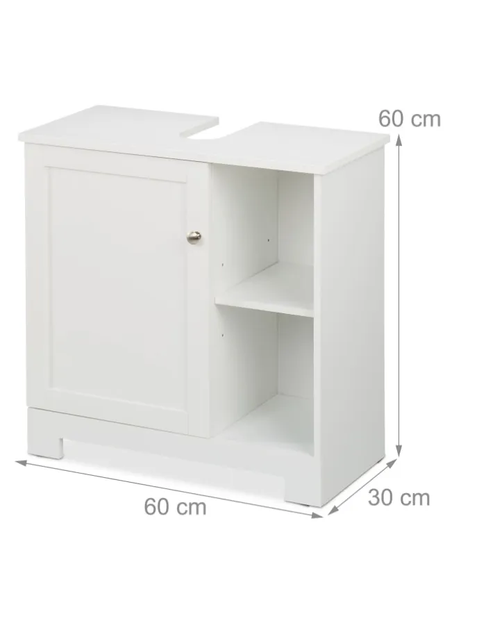 Waschbeckenunterschrank in Weiß - (B)60 x (H)60 x (T)30 cm