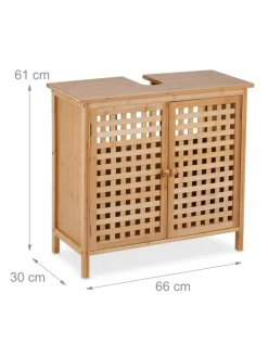 Waschbeckenunterschrank in Natur - (B)66 x (H)61 x (T)30 cm