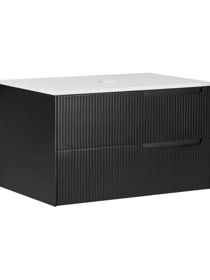 Waschbeckenunterschrank QUINTELA in Schwarz/Weiß - (W) 80 x (H) 48 x (L) 52 cm