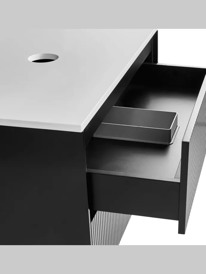 Waschbeckenunterschrank QUINTELA in Schwarz/Weiß - (W) 80 x (H) 48 x (L) 52 cm