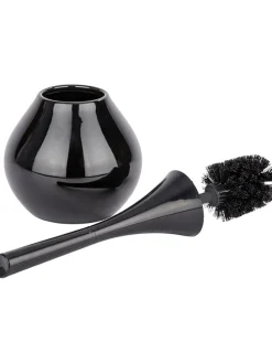 WC-Garnitur "Flakon" in Schwarz - (H)42,5 cm