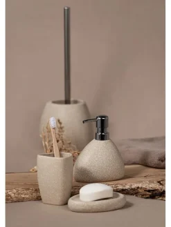 WC-Garnitur in Beige - (B)12,5 x (H)38,5 x (T)12 cm